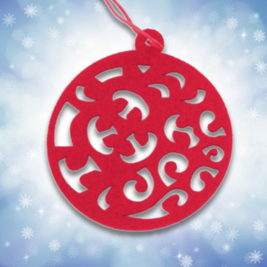 Weihnachtsbaum-Anhänger aus Filz: Filzanhänger "Rote Kugel"