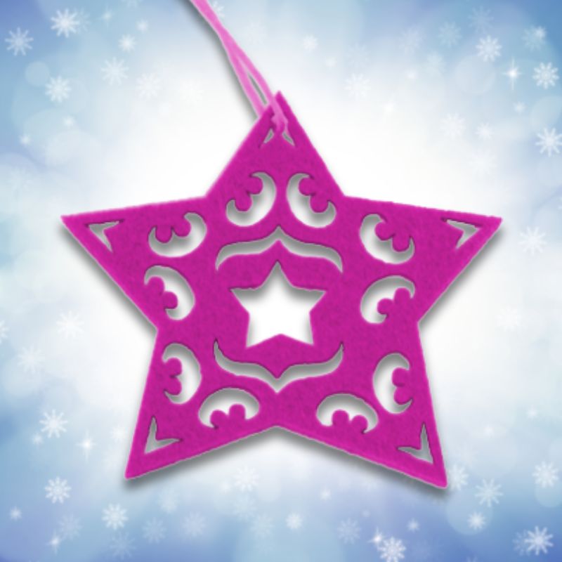Weihnachtsbaumanhänger aus Filz - Motiv: Stern