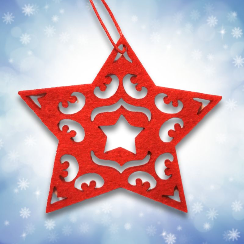 Weihnachtsbaumanhänger aus Filz - Motiv: Stern