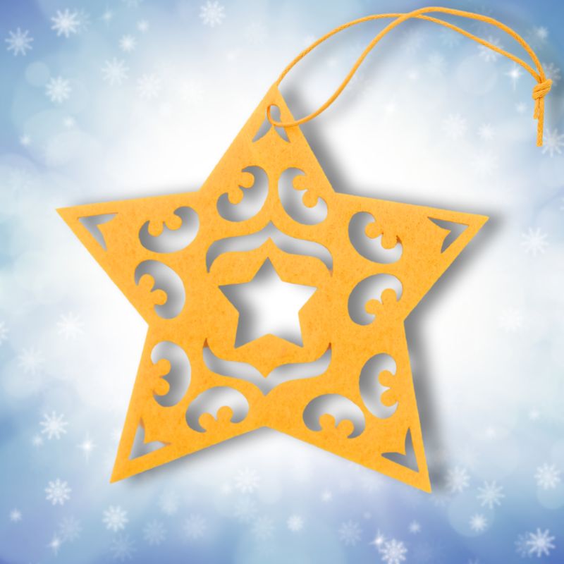 Weihnachtsbaumanhänger aus Filz - Motiv: Stern