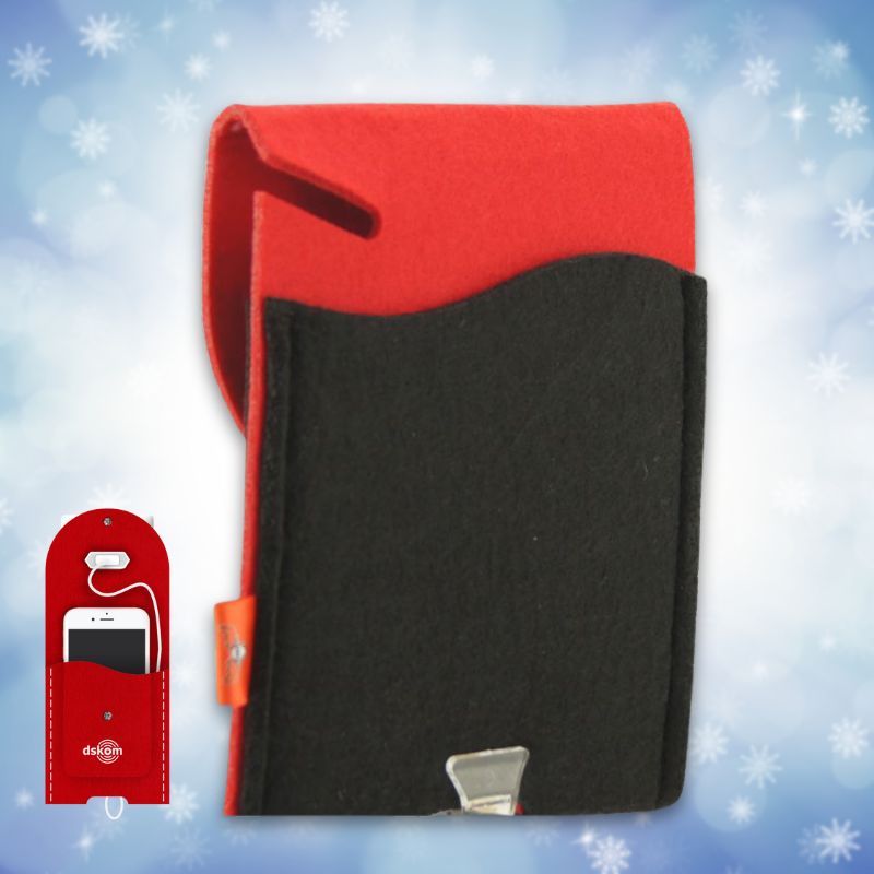 Smartphone-Ladetasche aus Filz - Mobile Ladestation für große Smartphones