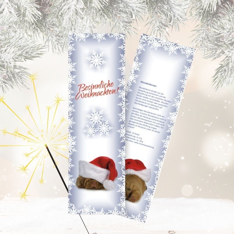 Wunderkerzen 10er-Set: Süßes Motiv mit Weihnachtshund