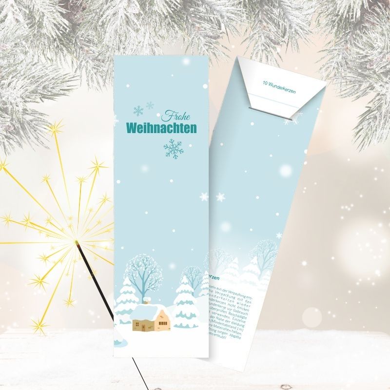 Wunderkerzen - Motiv: Winter-Landhaus