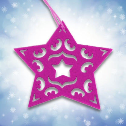 Weihnachtsbaumanhänger aus Filz - Motiv: Stern