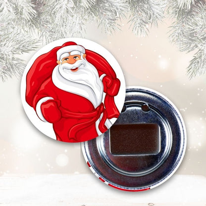 Weihnachts-Flaschenöffner im Buttonformat
