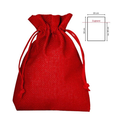 Geschenkbeutel im Jute-Look rot