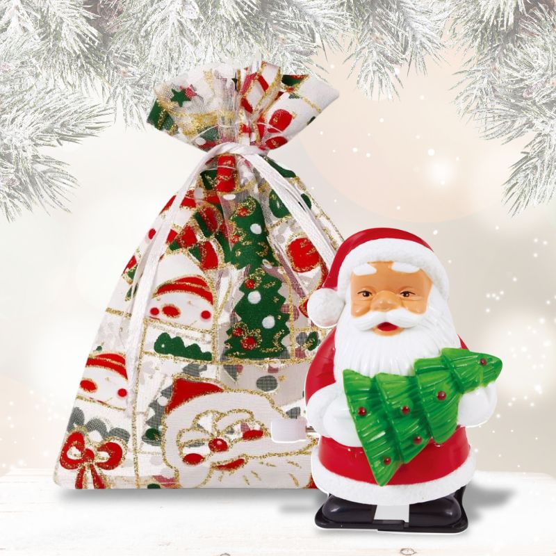 Kleiner Aufzieh-Weihnachtsmann im Sack