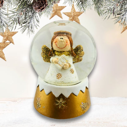 SK3121 | Engel-Schneekugel in Gold 4er-Set