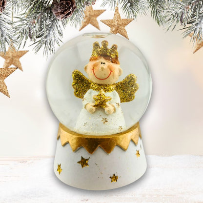SK3121 | Engel-Schneekugel in Gold 4er-Set