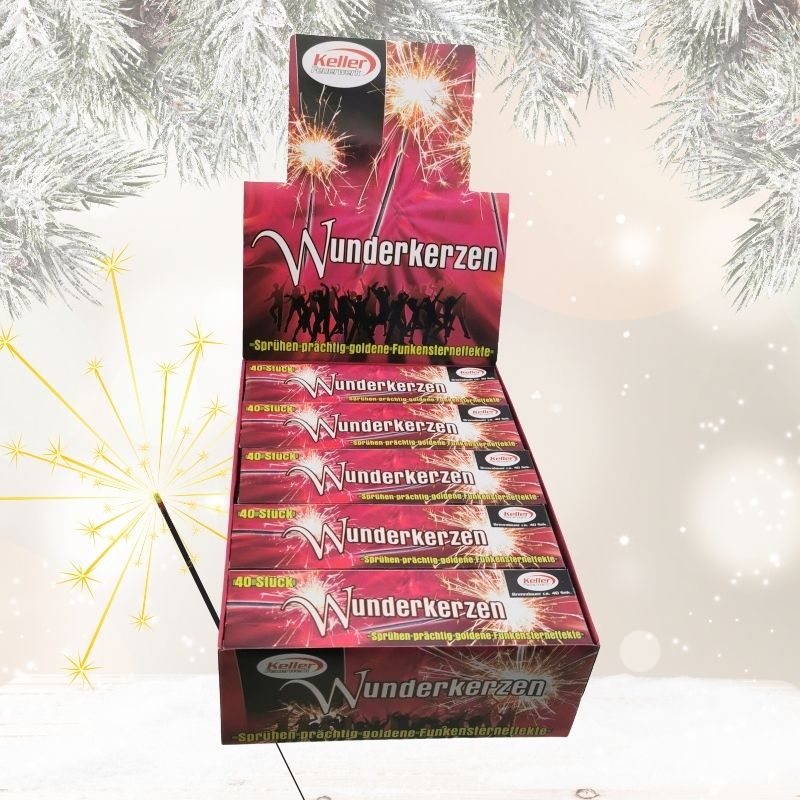 1000 Wunderkerzen im Display  (25 x 40er-Set)