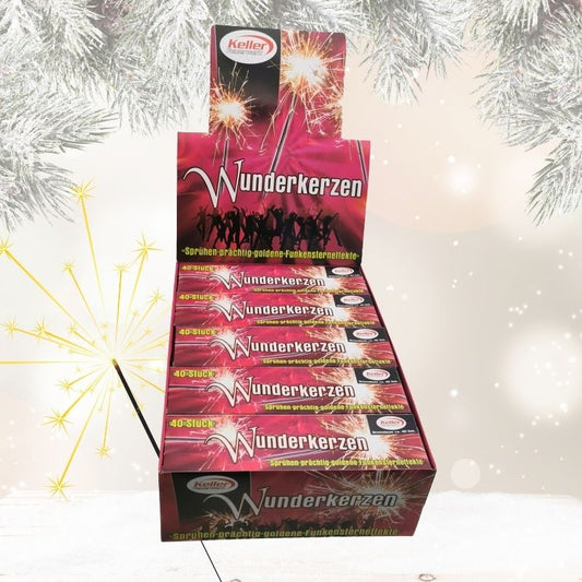 1000 Wunderkerzen im Display  (25 x 40er-Set)