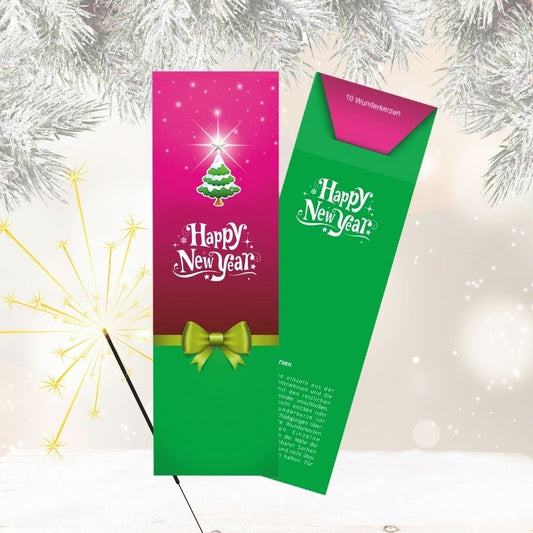 Wunderkerzen - Neujahr-Motiv: Happy New Year