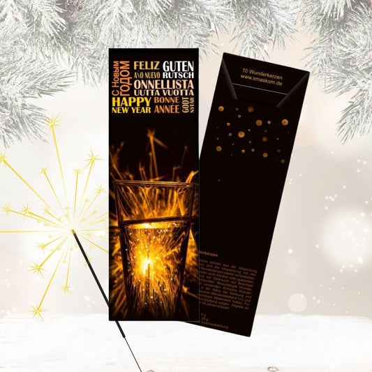Wunderkerzen 10er-Set mit Silvester-Motiv