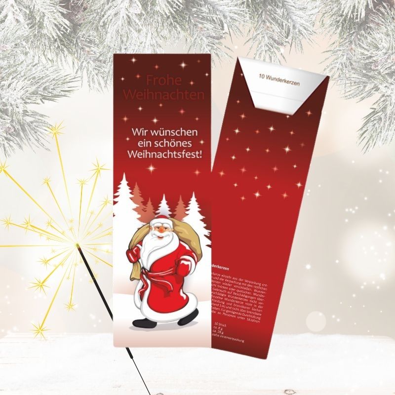 Wunderkerzen - Klassisches Motiv: Weihnachtsmann