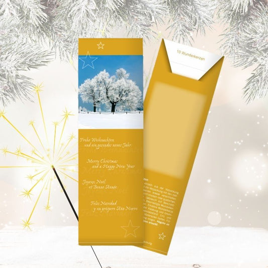 Wunderkerzen - Schnee-Motiv: Winterlandschaft