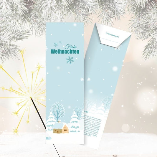 Wunderkerzen - Motiv: Winter-Landhaus