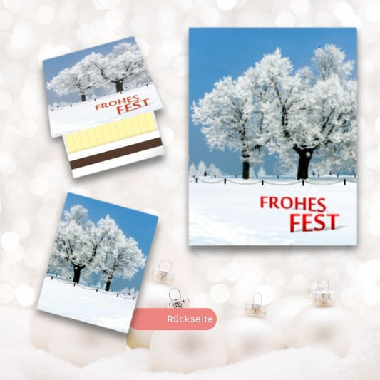 Streichholz-Briefchen: Schöne Winterlandschaft