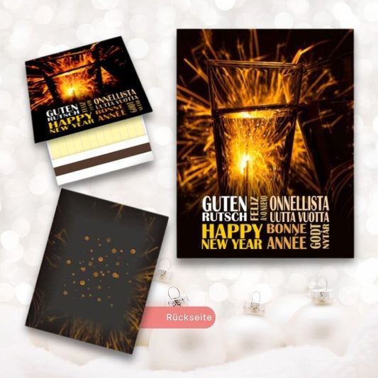 Zündhölzer mit Silvester-Motiv - Guten Rutsch ins Neue Jahr